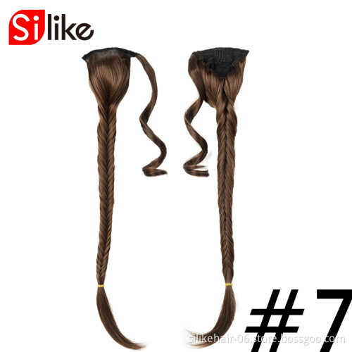 24" Long Fishtail Braids Claw Jaw Clip In Plait Fishtail Ponytail synthetic hair ponytails ponytail hair extensions ponytail